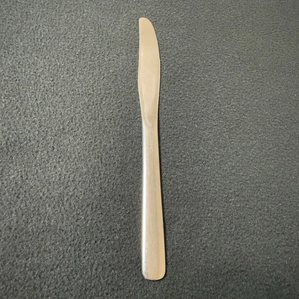 Vintage Military US OL Stainless Dinner Knife Flatware Silver Standard Round Tip